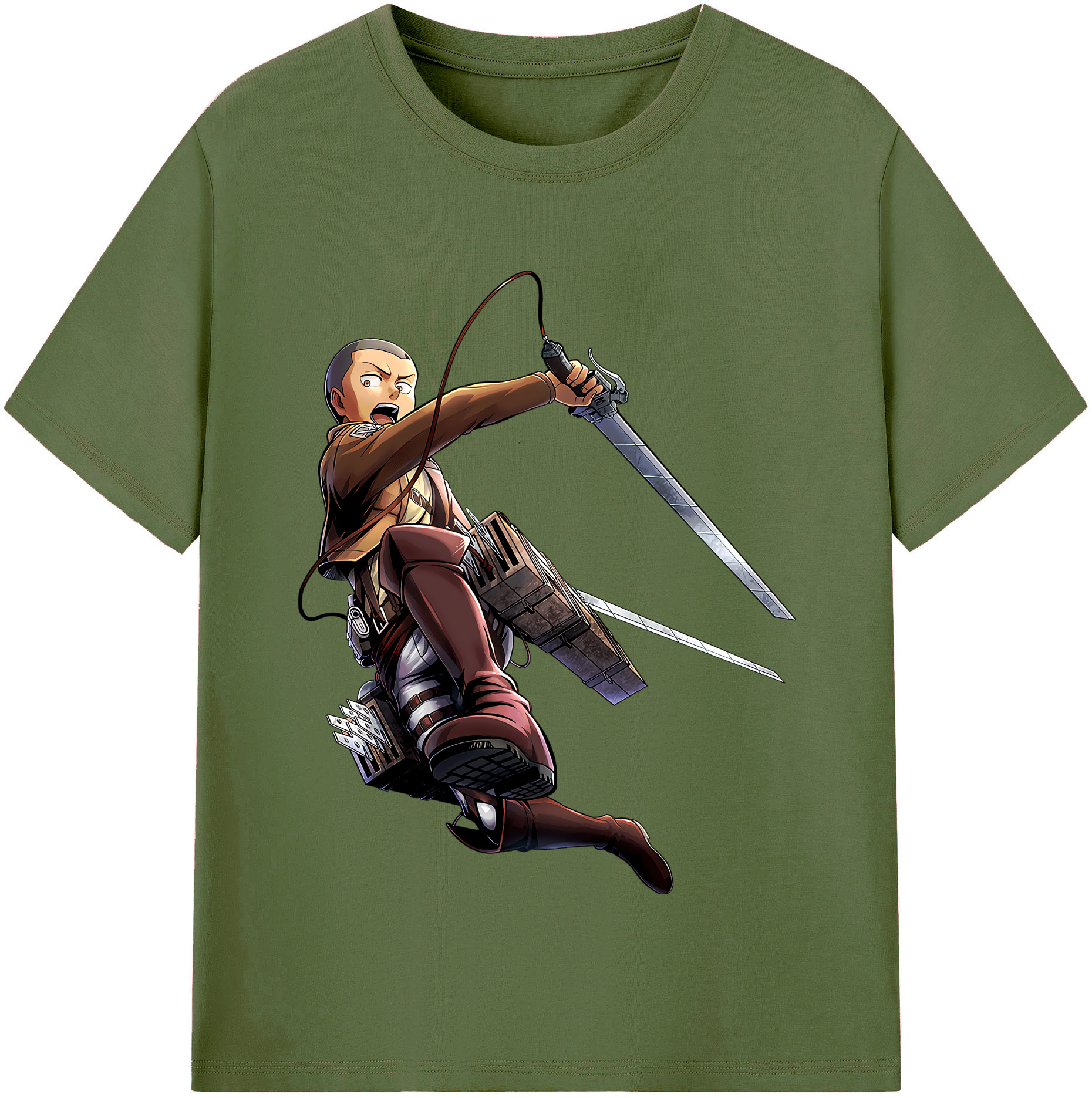 （画像用） 進撃の巨人 コニー·スプリンガー Attack on Titan Connie Springer 綿100％半袖Tシャツ（フロントプリント）